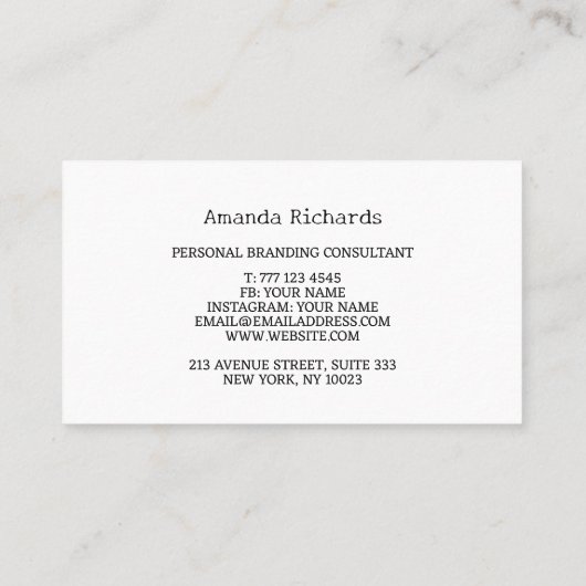 Visitenkarte mit pastellfarbenem Hintergrund (Rückseite)