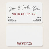 Visitenkarte mit Platz für zwei Namen (Vorne & Hinten)