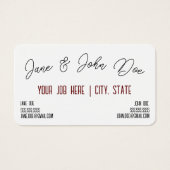 Visitenkarte mit Platz für zwei Namen (Vorderseite)