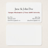 Visitenkarte mit Platz für zwei Namen (Vorne & Hinten)