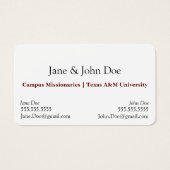 Visitenkarte mit Platz für zwei Namen (Vorderseite)