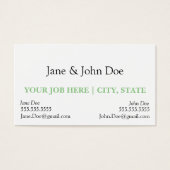 Visitenkarte mit Platz für zwei Namen (Vorderseite)