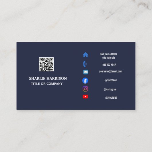 Visitenkarte mit QR-Code (Rückseite)