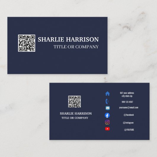 Visitenkarte mit QR-Code (Vorne/Hinten)