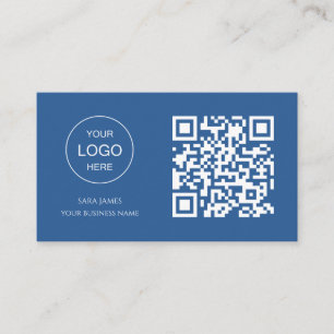 Visitenkarte mit QR-Code Blaues modernes Design