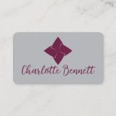 Visitenkarte mit QR-Code | Graues modernes Design (Vorderseite)