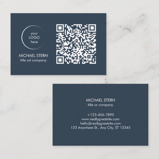 Visitenkarte mit QR-Code & Logo  (Vorne/Hinten)