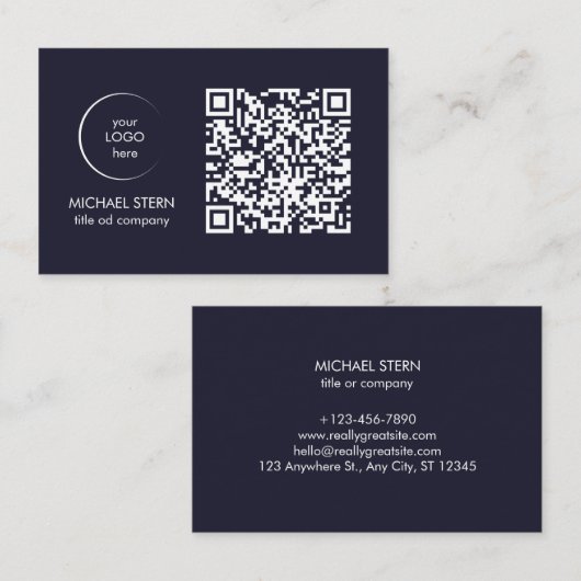 Visitenkarte mit QR-Code & Logo (Vorne/Hinten)