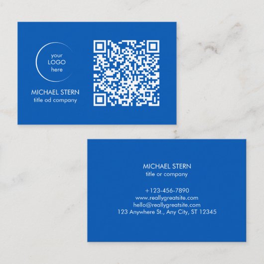 Visitenkarte mit QR-Code & Logo  (Vorne/Hinten)