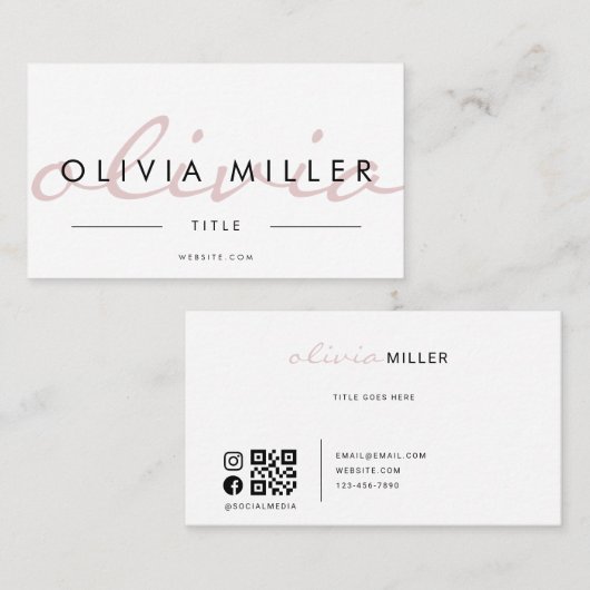 Visitenkarte mit QR-Code zurück (Vorne/Hinten)