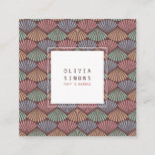 Visitenkarte mit Retro-Muscheln-Muster. (Vorderseite)