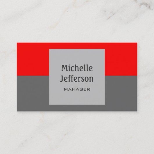 Visitenkarte mit rotem grauem, horizontalem Streif (Vorderseite)
