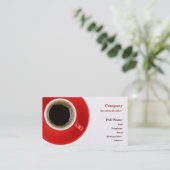 Visitenkarte mit roter Kaffeetasse (Stehend Vorderseite)
