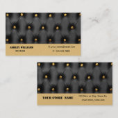 Visitenkarte mit schwarzem capitone (Vorne/Hinten)