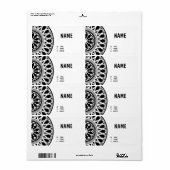 Visitenkarte mit schwarzen weißen Ornamenten (Vorne)