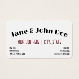 Visitenkarte mit Spot für zwei Namen und Kontakte