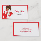 Visitenkarte mit stilvoller Afrofrauenillustration (Vorne/Hinten)