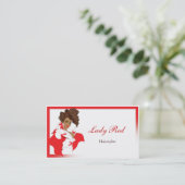 Visitenkarte mit stilvoller Afrofrauenillustration (Stehend Vorderseite)