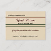 Visitenkarte mit Vintagem Flugzeug (Rückseite)