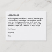 Visitenkarte mit vorbildlicher Freigabe (Rückseite)