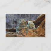 Visitenkarte mit zwei seltsamen Eidechsen (Rückseite)