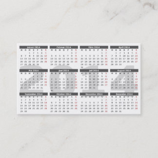 Visitenkarte moderne Alu Optik und Kalender 2014