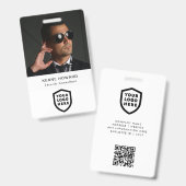 Visitenkarte | Moderner Mitarbeiter großer Foto Ausweis (Vorder- & Rückseite)