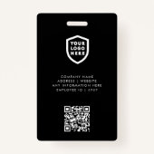 Visitenkarte | Moderner Mitarbeiter großer Foto Ba Ausweis (Rückseite)