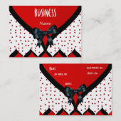 Visitenkarte Moderner Schwarz-Weiß-Bow-Spot (Vorne/Hinten)