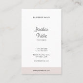 Visitenkarte Modernes, einfaches Skript (Rückseite)