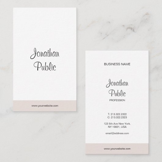 Visitenkarte Modernes, einfaches Skript (Vorne/Hinten)