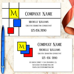 Visitenkarte Monogramm Primärfarben Marketing