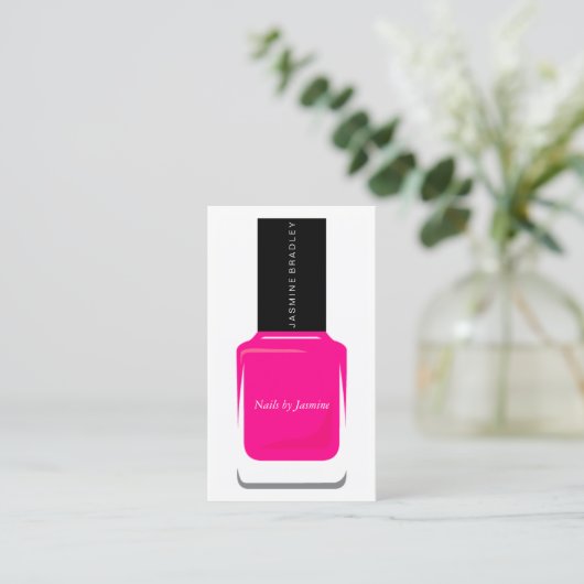 Visitenkarte - Nagellack-Pink (Stehend Vorderseite)