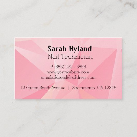 Visitenkarte Nail Art (Rückseite)