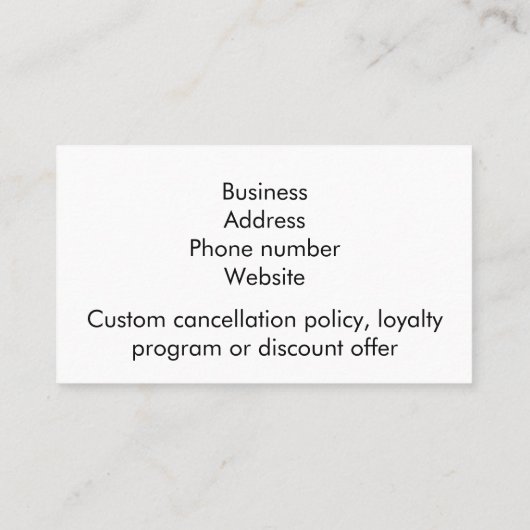 Visitenkarte Nail Tech (Rückseite)