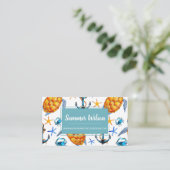 Visitenkarte Nautic Anchors & Turtles (Stehend Vorderseite)