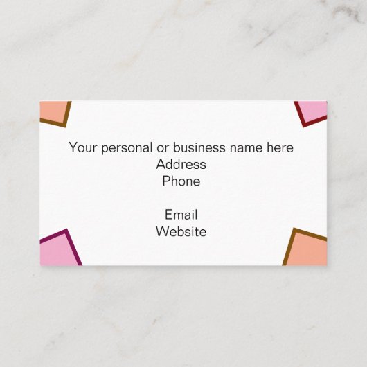 Visitenkarte oder persönliche Info-Karte (Rückseite)