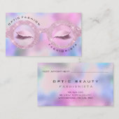 Visitenkarte Optischer Holograph Pink Brille Telefonnummerkarte (Vorne/Hinten)