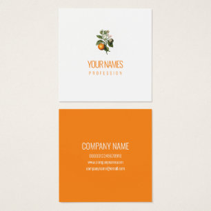 Visitenkarte: "ORANGE BLOSSOM": ORANGE TEXT