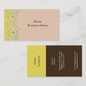 Visitenkarte, paisley blass pink und blassgelb visitenkarte (Vorne/Hinten)