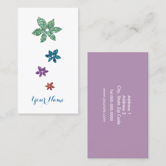 Visitenkarte Personalizable - Blumen 011 (Vorne/Hinten)