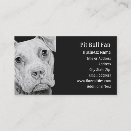 Visitenkarte Pitbull-Terriers (grau) - (Vorderseite)