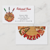 Visitenkarte-Pizza auf dem Schneidebrett Visitenkarte (Vorne/Hinten)