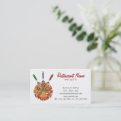 Visitenkarte-Pizza auf dem Schneidebrett Visitenkarte (Stehend Vorderseite)