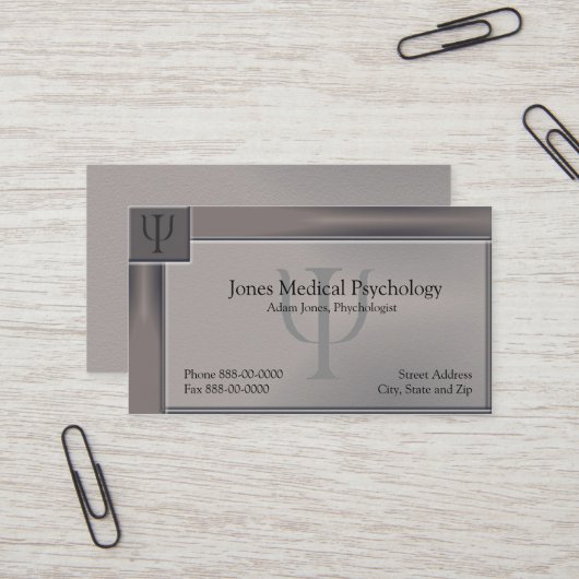 Visitenkarte Psychologe (Vorderseite/Rückseite Beispiel)