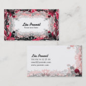 Visitenkarte Red flowers (Vorne/Hinten)