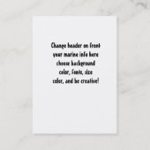 "Visitenkarte Reparatur des Shipwright u. des Visitenkarte (Rückseite)