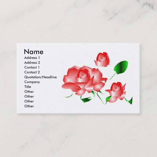 Visitenkarte "Rosa Florist III" (Vorderseite)