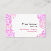 Visitenkarte - rosa Leuchte (Rückseite)