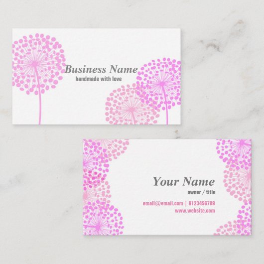 Visitenkarte - rosa Leuchte (Vorne/Hinten)